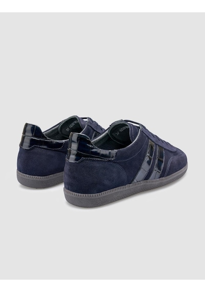 Hakiki Süet Deri Lacivert Kadın Sneaker Ayakkabı Lacivert Süet
