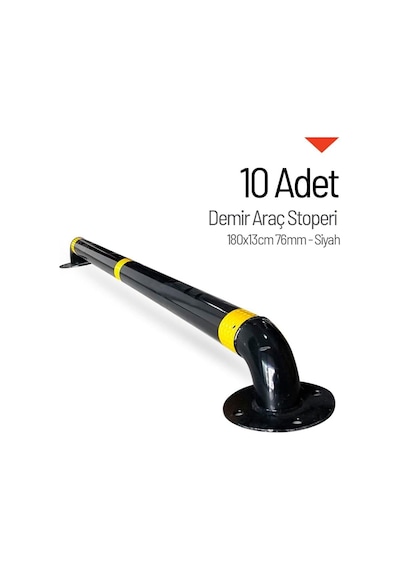 10'lu Set Siyah Demir Otopark Stoperi 180x13 Cm-684