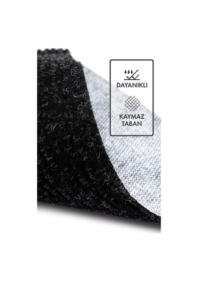 Hello Deri Baskılı Uv Dayanıklı Kapı Önü Paspası Ps011a Siyah