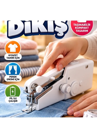 Taşınabilir El Tipi Mini Dikiş Makinesi Perde Ve Kıyafet Tamiri İçin