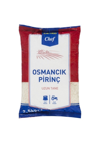 Metro Chef Osmancık Pirinç 2,5 Kg - Uzun Taneli, Düşük Kırık Oranlı 2'li Ekonomik Paket - 2 Ade Tarı