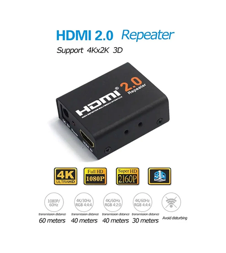 Hdmı 2.0 Repeater Support 4kx2k,3d Aktif Hdmı Sinyal Tekrarlayıcı