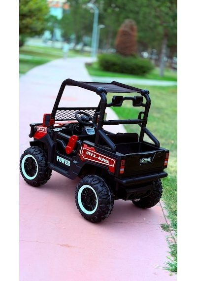 Utv X Alpha 24 Volt 4 Çekerli 800 Watt Akülü Araba Eva Teker Kırmızı