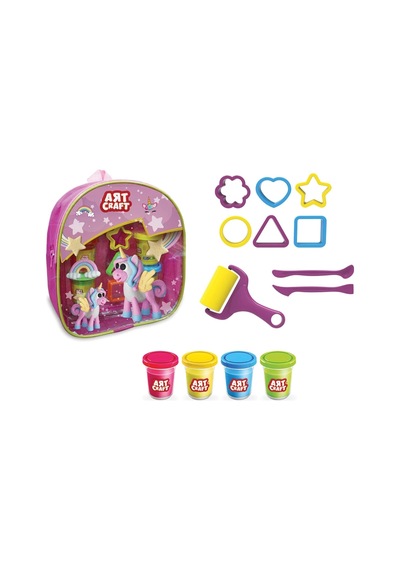 Sırt Çantalı Hamur Seti 224 Gr. - Oyun Hamuru Seti - Hamur Setleri - Çantalı Hamur Seti Pembe