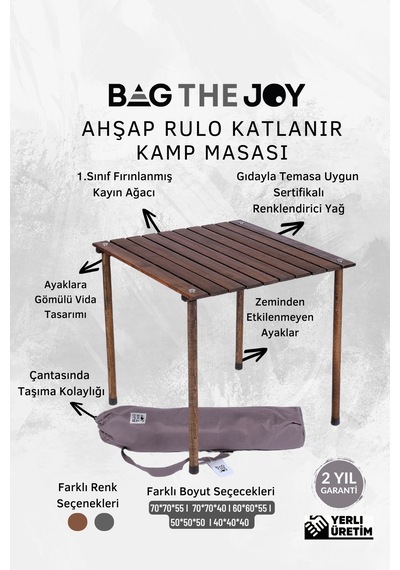 Bag The Joy Ahşap Masa Sandalye Seti Antrasit-hardal- 60 60 55cm Antrasit - Hardal