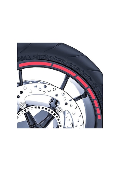 Reflektif Kırmızı Jant Şeridi, Moto Gp Tarzında Dekoratif Sticker