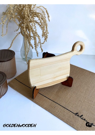 Doğal Ahşap Sunum Tabağı Geçme Ahşap Sunumluk Beyaz Çam Boy:34cm En:17,5cm Boy:29cm En:14cm