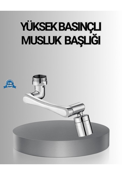 1080 Dönebilen Musluk Başlığı Robotik Kol Havalandırıcı Çok Yönlü Su Yönlendirme Altın