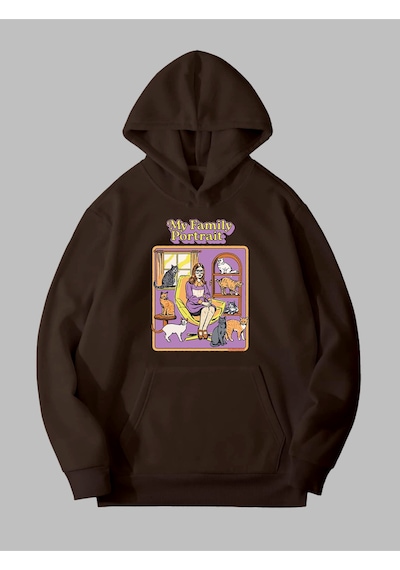 Harmandar Üç İplik Aile Tablosu Baskılı Sweatshirt Hoodie Ailetablosukahverengisweat Harmandar Üç İplik Aile Tablosu Baskılı Sweatshirt Hoodie Ailetablosukahverengisweat