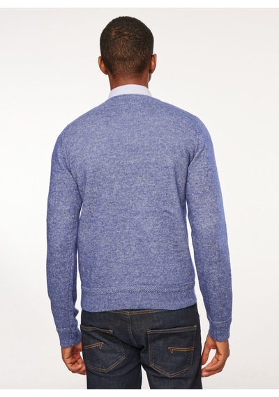 Fred Mello Bisiklet Yaka Slim Fit Saks Erkek Kazak Fm23w37mg
