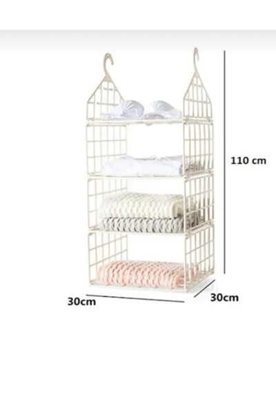 As Kamp Dolap İçi Düzenleyici Raf Organizer 110x30x30cm Beyaz Beyaz