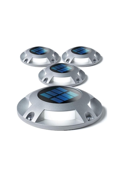 Home Zone Security Solar Güverte Işığı - Hava Koşullarına Dayanıklı - Gümüş