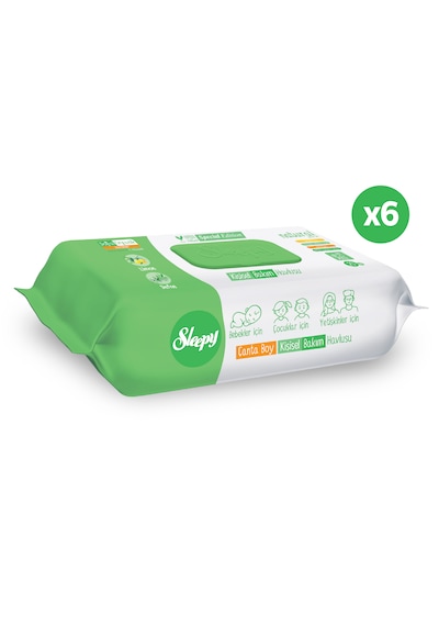 Sleepy Natural Kişisel Bakım Havlusu Çanta Boy 6x25 150 Yaprak 6 Paket