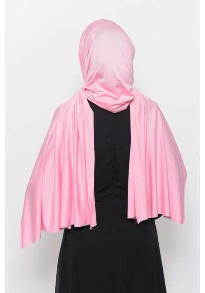 Altobeh Hazır Pratik Geçmeli Lüks Düz Penye Şal Eşit Hizalı Açık Pembe