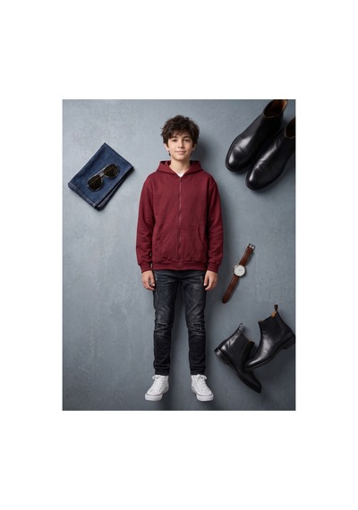 Deniva Kids Erkek Çocuk Bordo Fermuarlı Kapüşonlu Sweatshirt Rahat Kalıp Kanguru Cepli Hırka Deniva Kids Erkek Çocuk Bordo Fermuarlı Kapüşonlu Sweatshirt Rahat Kalıp Kanguru Cepli Hırka