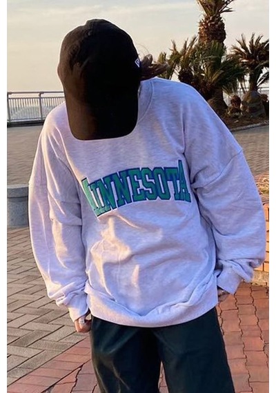 Mad Girls Gri Sweatshirt Mg1268
