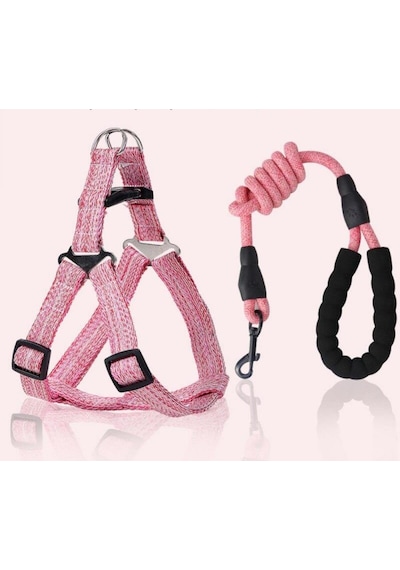 Gigi Panda Küçük Köpek Tasması Tutma Saplı Ayarlanabilir Yaka Bağı Pembe S Pembe