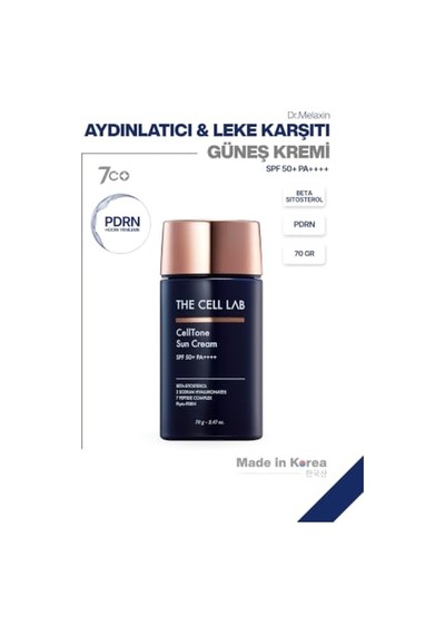 Celltone Sun Cream, Pdrn, Bariyer Onarıcı & Nemlendirici Güneş Kremi, Spf 50+ Pa++++, 70g
