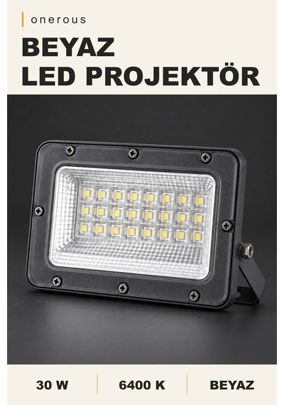 Onerous 30w 6400k Beyaz Led Projektör