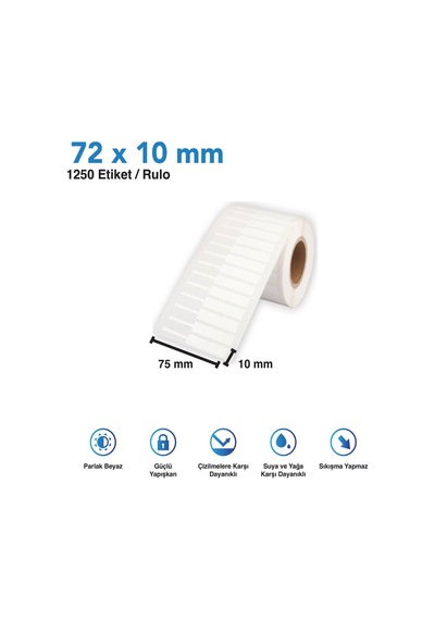 72 X 10 Mm Standart Kuyumcu Etiketi Diğer
