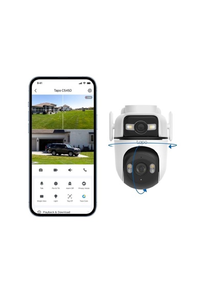 C545d 2k Çift Lensli Dış Mekan Güvenlik Kamerası 165 Geniş Açı + Telefoto Lens Ip66 Aı Takip Renkli Gece Görüşü Ethernet Bağlantı İki Yönlü Ses Yerel & Bulut Depolama