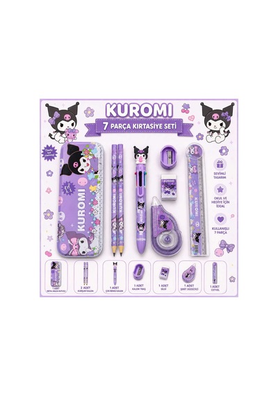 Sevimli Karakter Kuromi 7 Parça Kırtasiye Hediye Seti