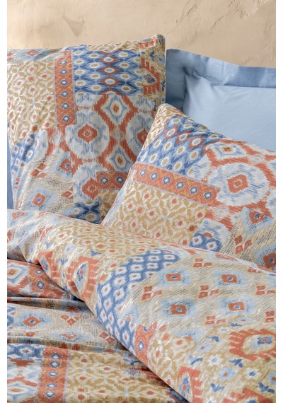 Cotton Box Ethnic Tek Kişilik Nevresim Takımı Artisan Mavi