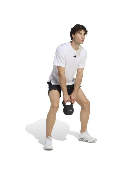 Adidas D4t Essentials Erkek Beyaz Yuvarlak Yaka Tişört Beyaz