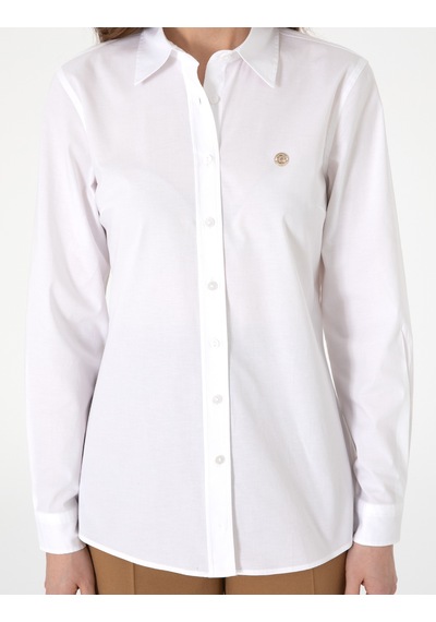 Pierre Cardin Kadın Beyaz Gömlek Desenli 50313589-vr013 Beyaz