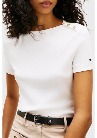 Tommy Hilfiger Bayan T Shirt Ww0ww49250 Ybl Beyaz BEYAZ