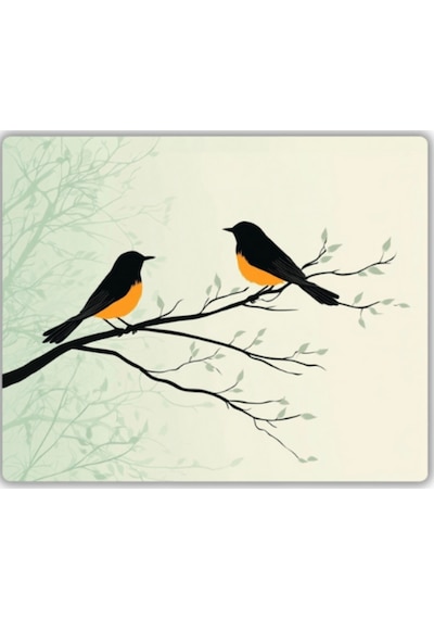Sevimli Kuşlar Baskılı Mouse Pad 18x22 Cm