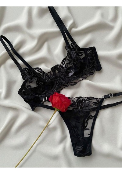 La Linaa Mona Kadın Bralet Takım-siyah Siyah