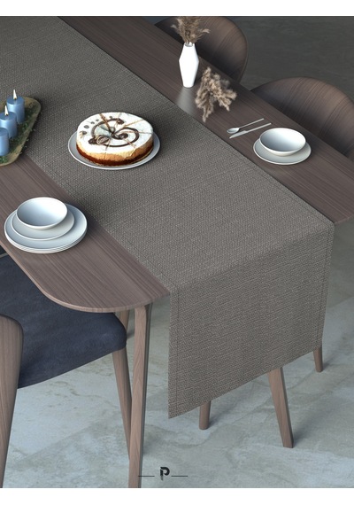 Br Perle Perle Home Keten Dokulu Runner Gri Renk Dekoratif Şık Runner Örtü