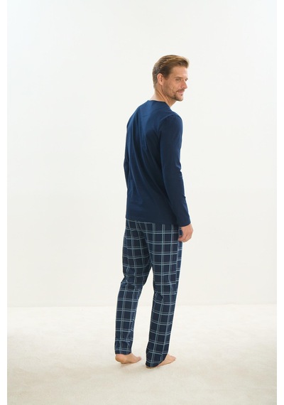 Sevim Erkek Uzun Kol Lacivert Pijama Takım C8t1n5o9 001