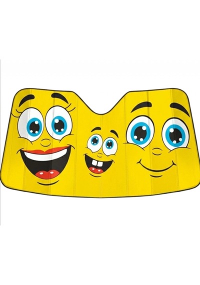 Baskılı Ön Cam Güneşlik Balonlu Emojili 135x65cm Görsel Afiş 135x65 Cm