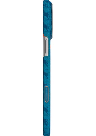 Apple Apple iPhone 17 Pro Kılıf M-safe Uyumlu Aramid Fiber Pitaka Edge Serisi Happiness Rides Kapak Mavi