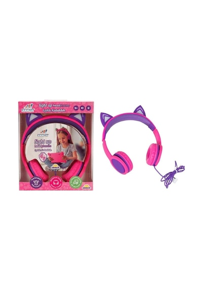 Mey İthalat S00091067 -sun-gle-ech-kulaklık Kablolu Kedi Şkl.ışıklı Pembe-mor