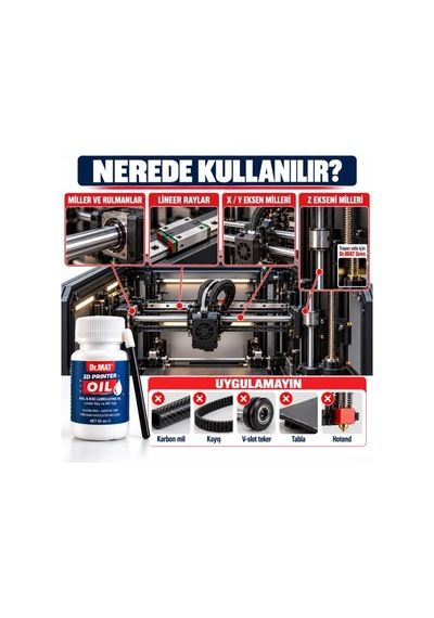 Dr.mat 3d Yazıcı Yağı 50 Ml 3d Yazıcı X Ve Y Lineer Ray, Mil Bakım Yağı