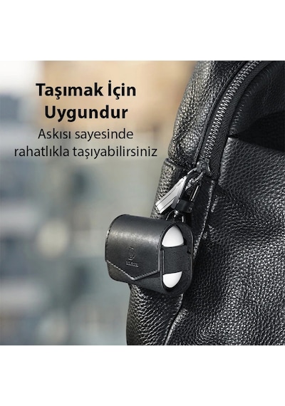 Northcity Dux Ducis Mix Series Apple Uyumlu Airpods 3 İçin Premium Mıknatıslı Deri Kılıf- 5775 Kırmızı