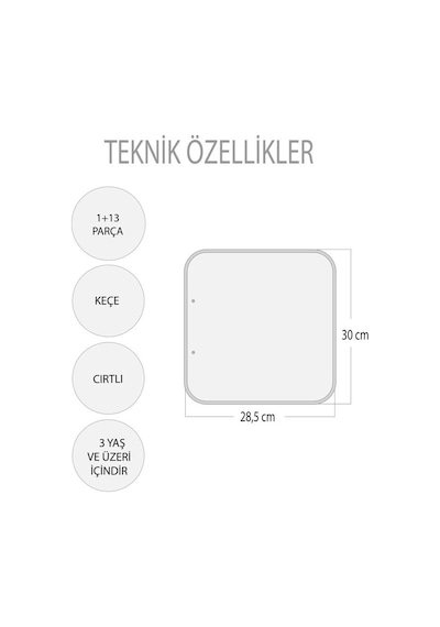 Lisinya247 Sonbahar Keçe Cırtlı Aktivite Sayfası - Çocuk Etkinlik , Eğitici Oyuncak