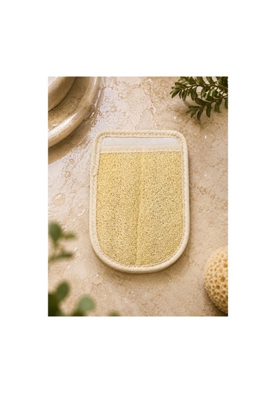 Çift Taraflı Eldiven Kabak Lifi 23x16 Cm Doğal Banyo Ve Peeling Lifi - 878794556