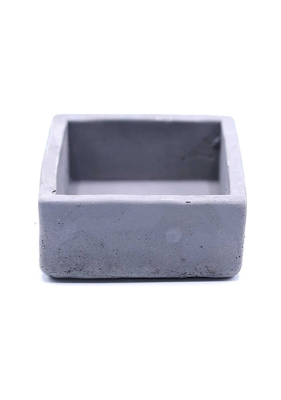 Kare Beton Saksı 10cm Gri