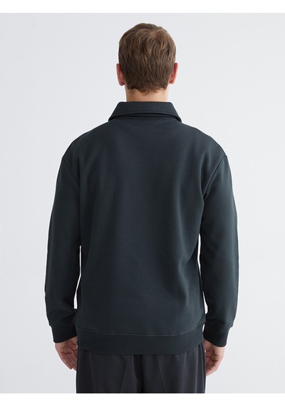Lcw Vision Antrasit Polo Yaka Erkek Kalın Sweatshirt