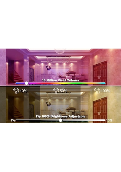 Smart Led Spot Lamba, 6000k Beyaz, 220v, Telefon Uygulaması İle Kontrol Edilebilir, Rgb Renk Değiştiren Dusktec 85mm Diğer