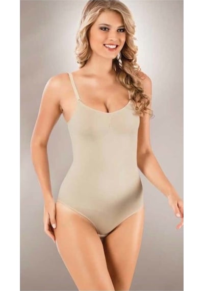 9016 Askılı Slip Body Korse Beyaz Beden Xl Beyaz