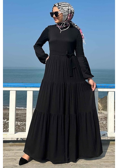 Rabia Şamlı Asil Siyah Elbise Siyah
