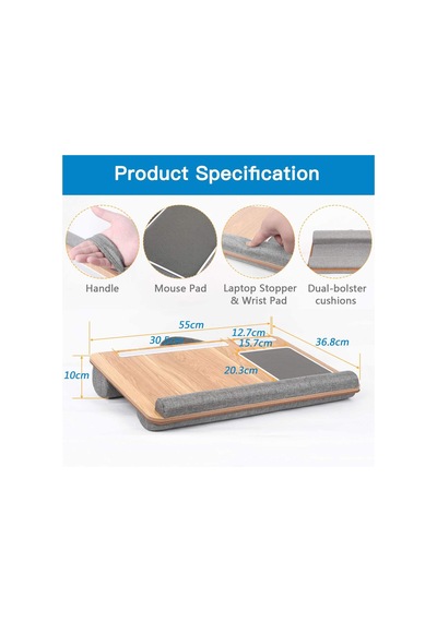 Konfeksiyon-Market Portatif Laptop Sehpası Tablet Bölmeli Yastıklı Notebook Masası