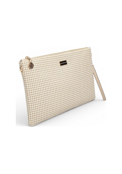Silver Polo Kum - Kum Beji Kaz Ayağı Ekose Kadın Portföy Ve Clutch El Çantası Sp1034