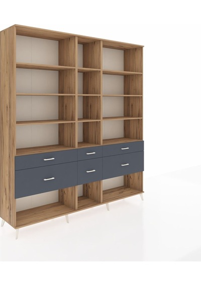 Hyperion Dolap 12 Raflı 6 Çekmeceli 220x44x243 Çam-çam/antrasit Atlas Çam/antrasıt Hyperion Dolap 12 Raflı 6 Çekmeceli 220x44x243 Çam-çam/antrasit Atlas Çam/antrasıt
