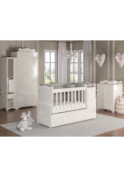 Patiko Sahra 950 3 Kapılı Bebek Odası Takımı Beyaz